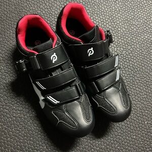 Peloton Black and Red Athletic Shoes